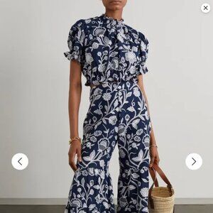 Waimari Two-Piece Pants & Top, Blue Embroidered (Size S)